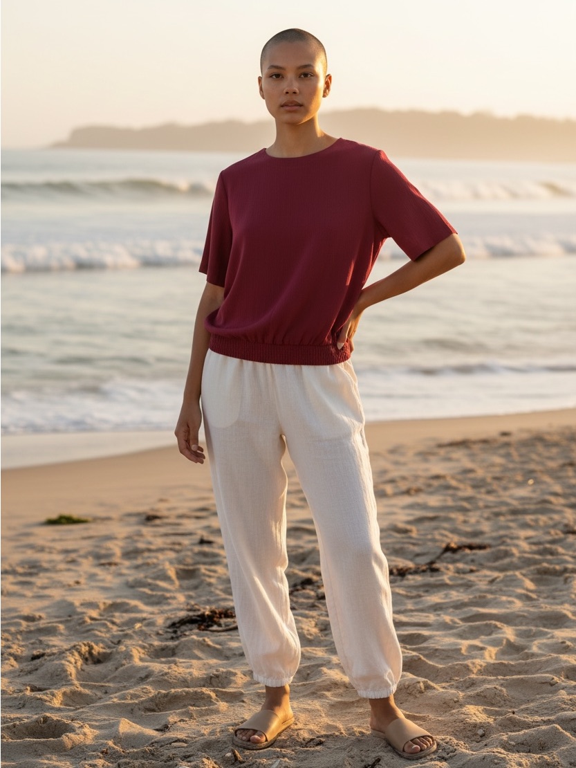 Alfred Dunner Burgundy Short-Sleeve Knit Top